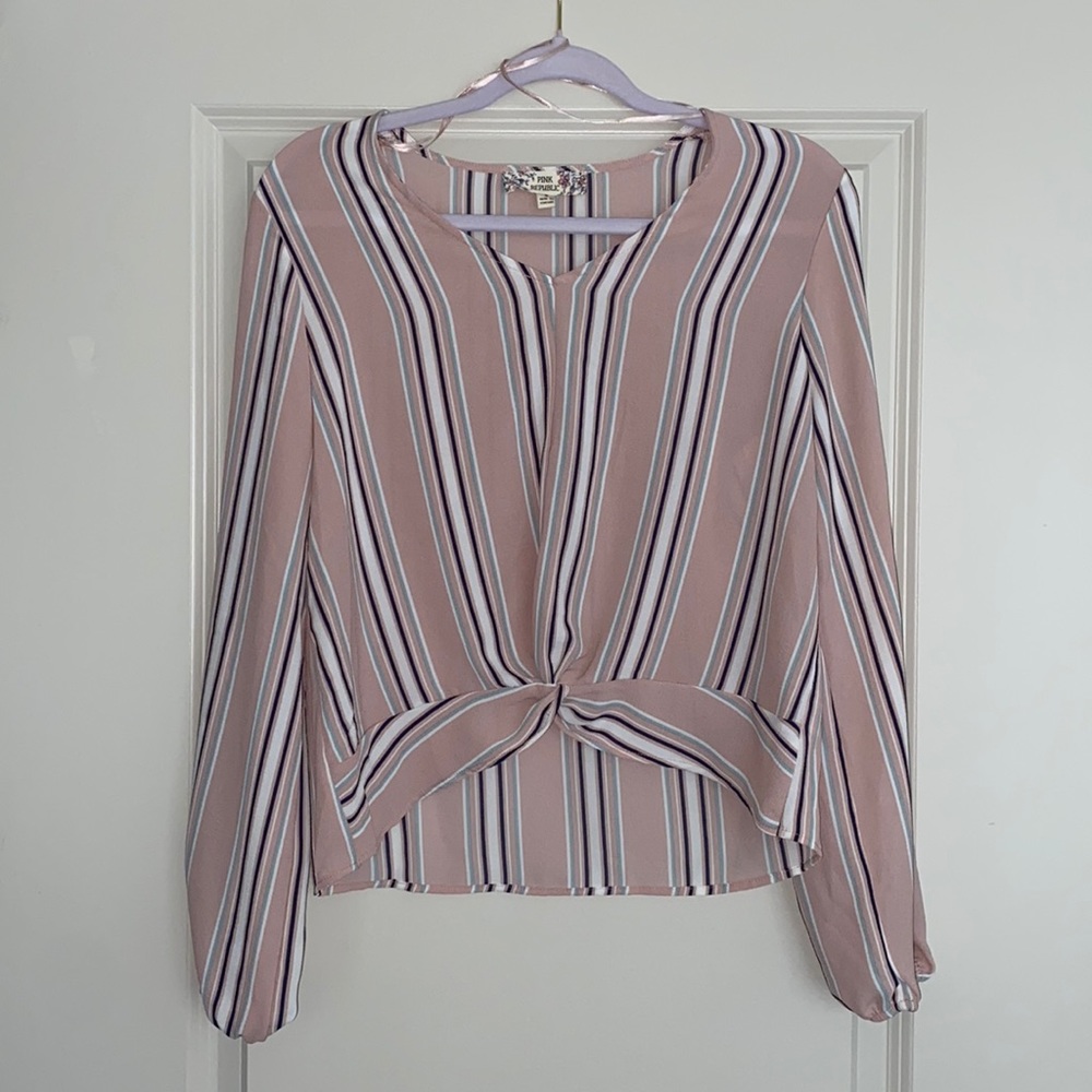 Blush Pink Striped Top